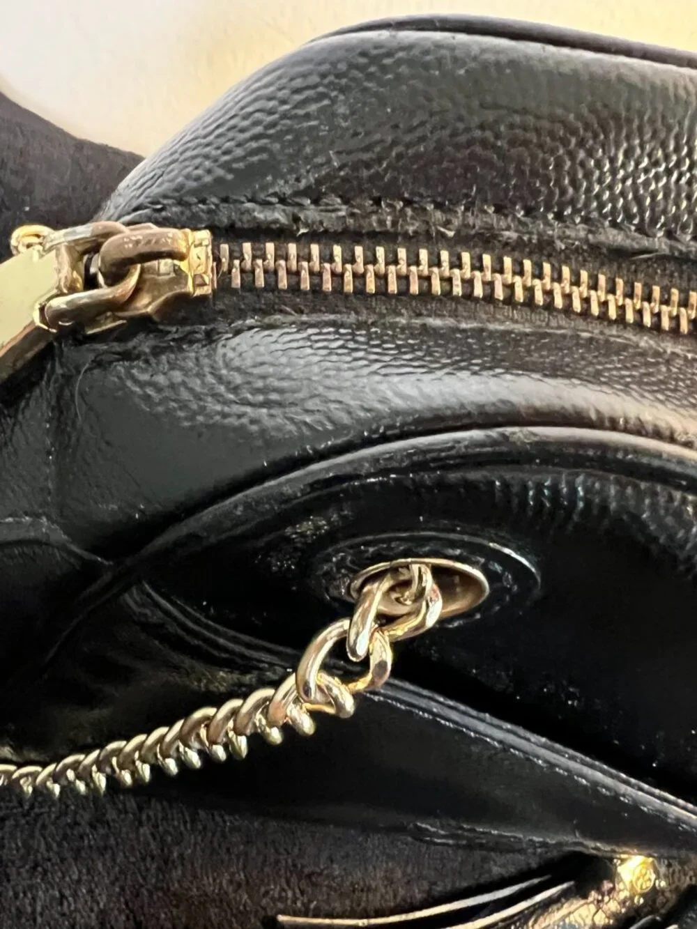 Tory Burch Black Pebbled Leather Camera Bag